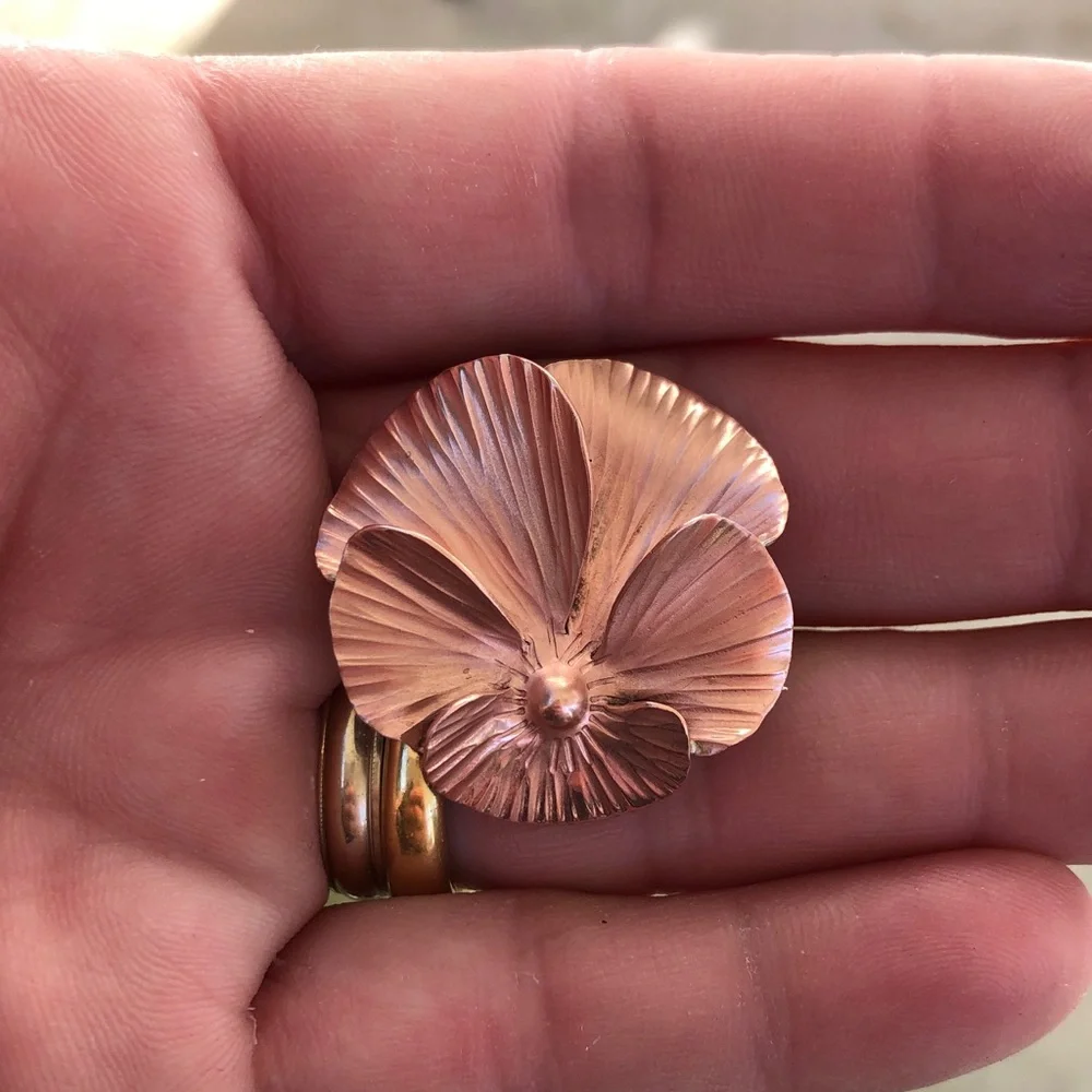 Antique pansy brooch